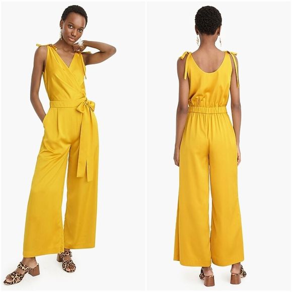 J.Crew Collection 00 Wide leg Jumpsuit Satin crepe